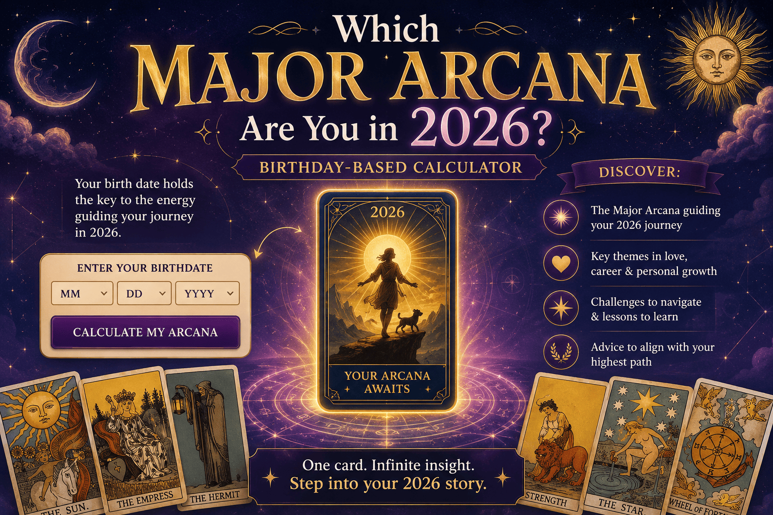 Which Major Arcana Are You in 2026? (Birthday-Based Calculator)