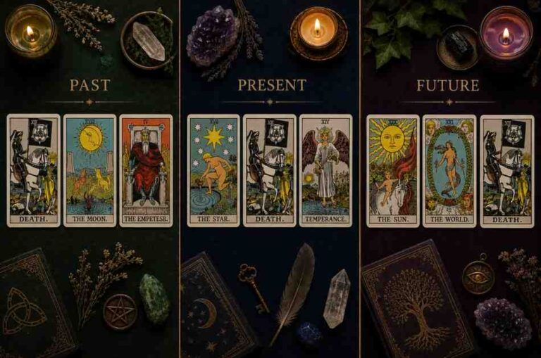 Death Card: Past, Present and Future Positions and Card Combinations