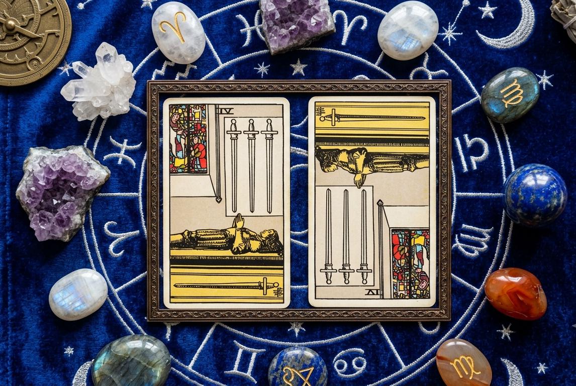 4 of Swords Meaning: Upright & Reversed
