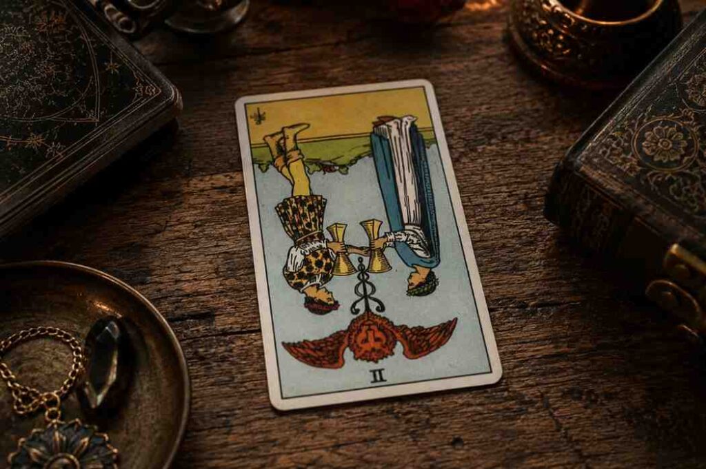 Two of Cups in reverse position